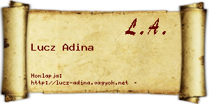 Lucz Adina névjegykártya